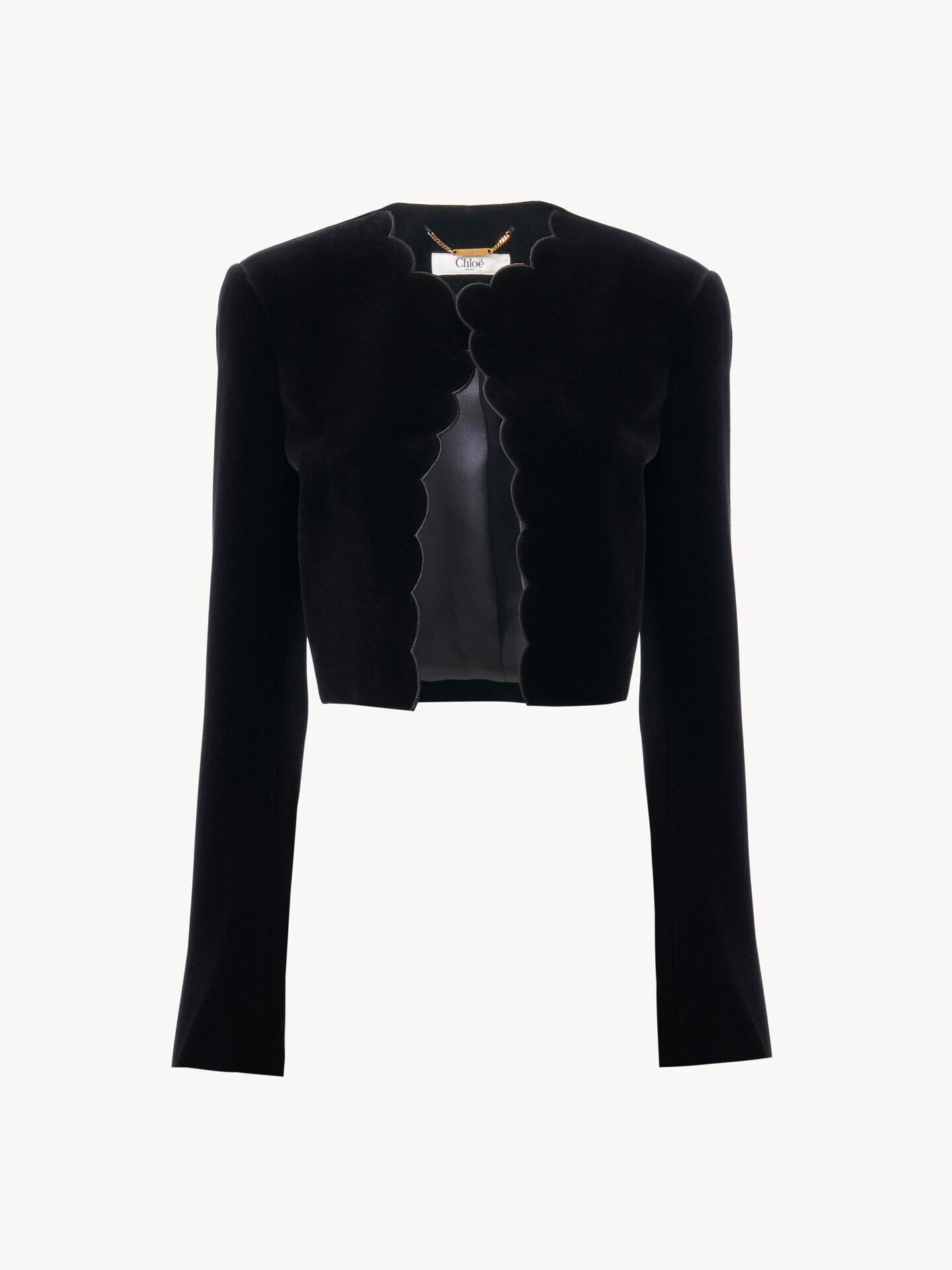 Scalloped Spencer jacket in velvet - 1