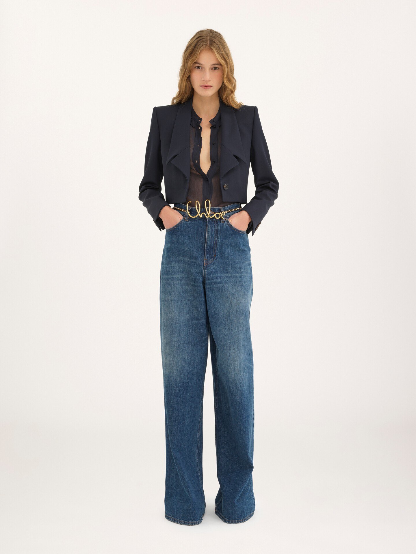Wide-leg jeans in denim - 1.0