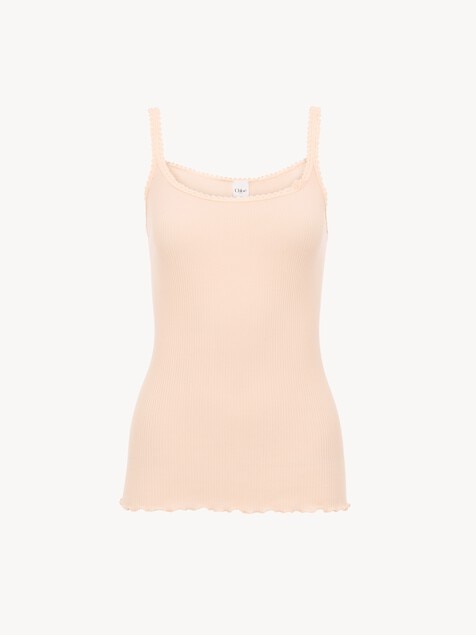 Fitted tank top in cotton