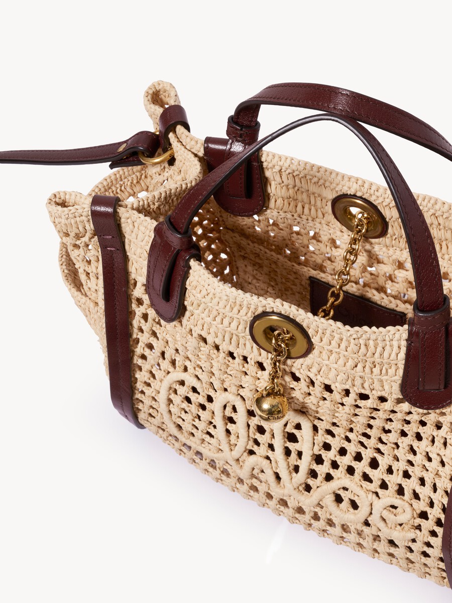 Small Chlo&eacute; Iconic double carry bag in raffia - 5