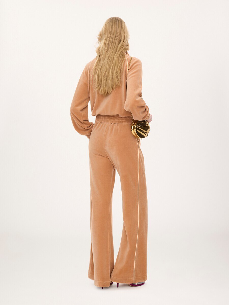 High-neck logo tracksuit jacket in velvet - 5