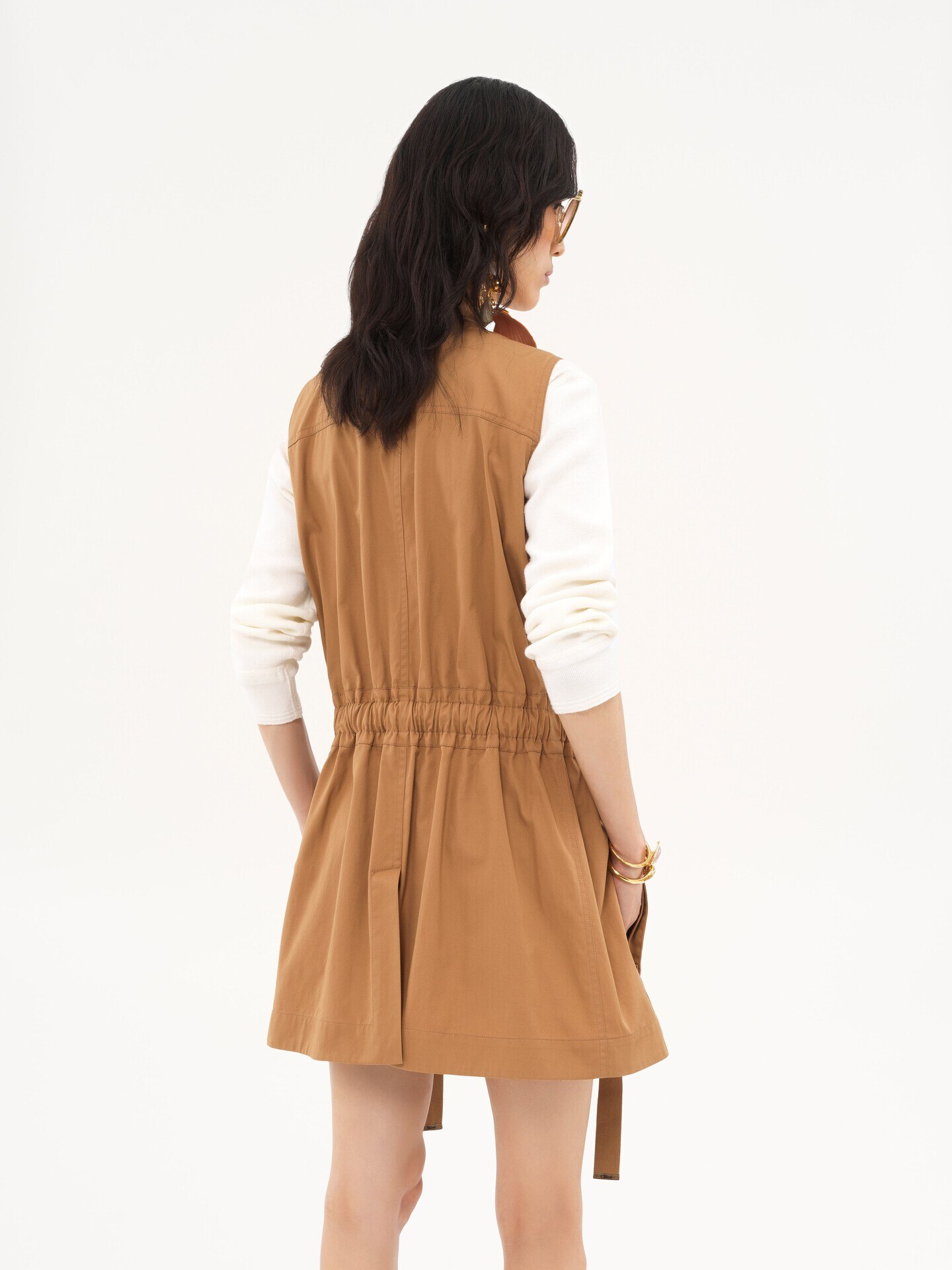 Utilitarian vest in light cotton gabardine - 5