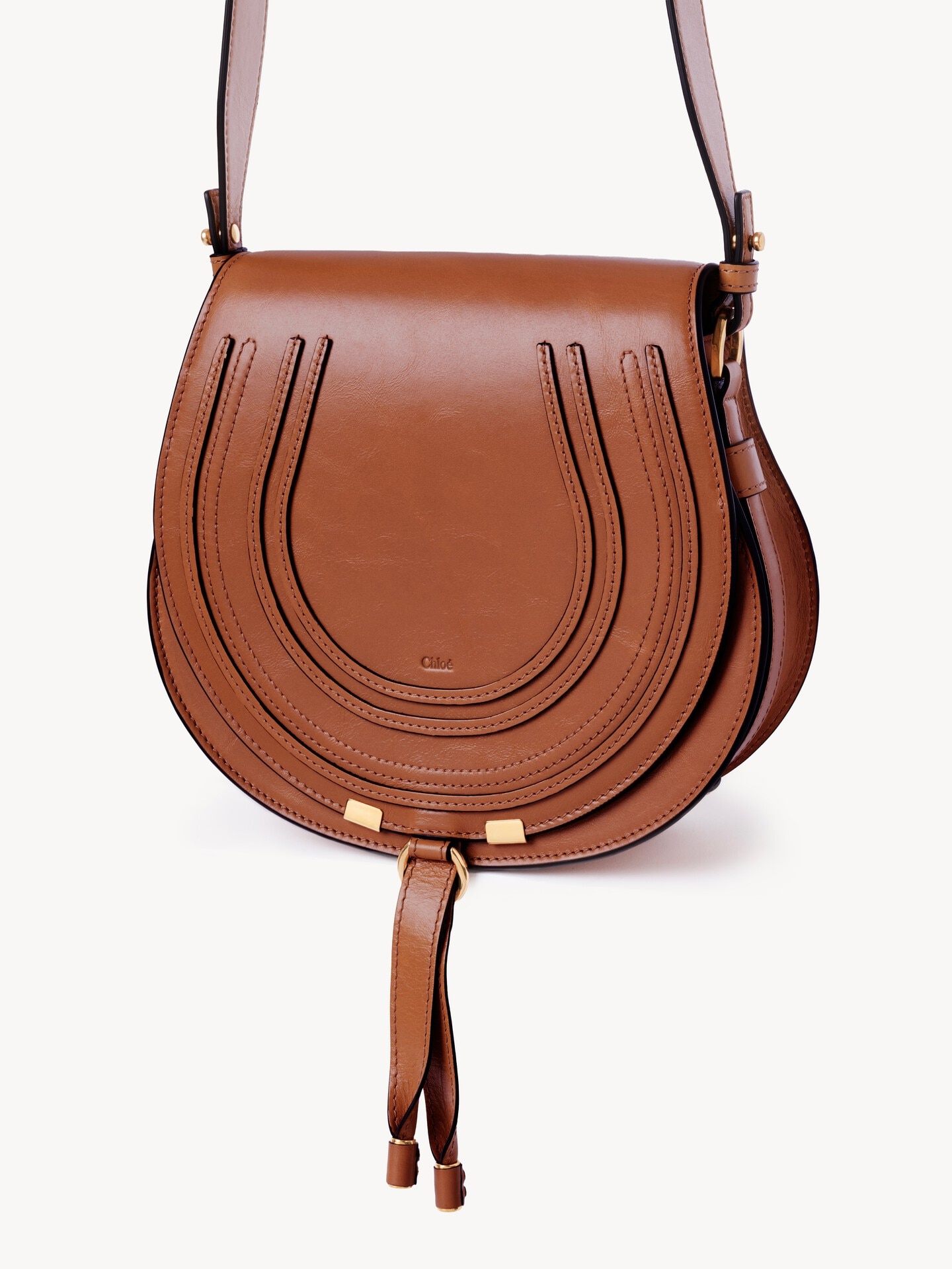 Sac port&eacute; &eacute;paule Marcie en cuir brillant - 3