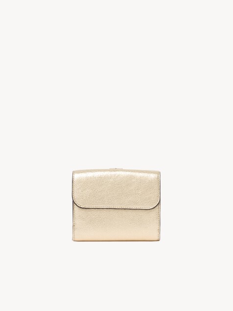 Small Alphabet tri-fold in metallized leather