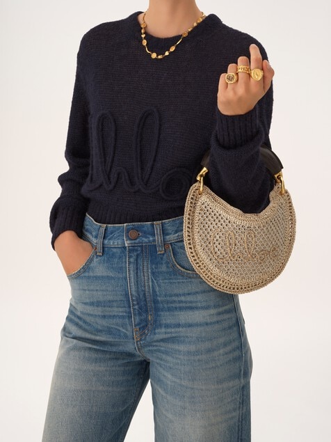 Borsa Hobo Summer Banana mini all&rsquo;uncinetto glitterata