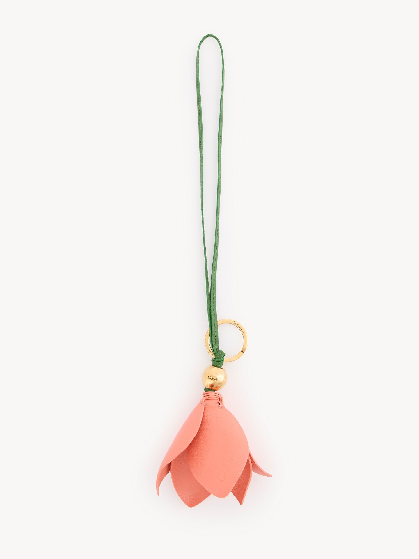Chlo&eacute; Symbols Tulip key ring bag charm in grained leather - 2