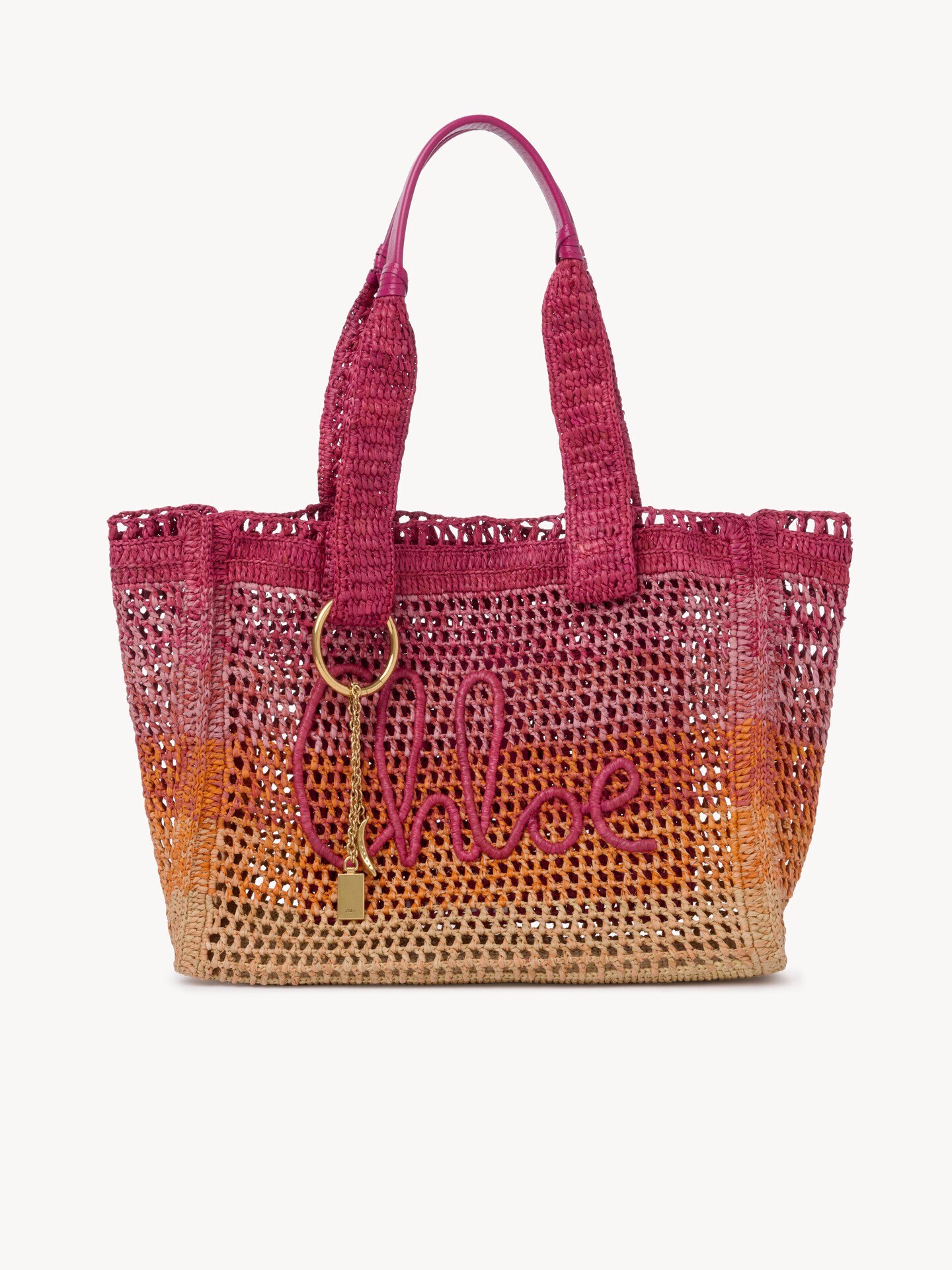 Summer Banana east-west tote bag in raffia - 2