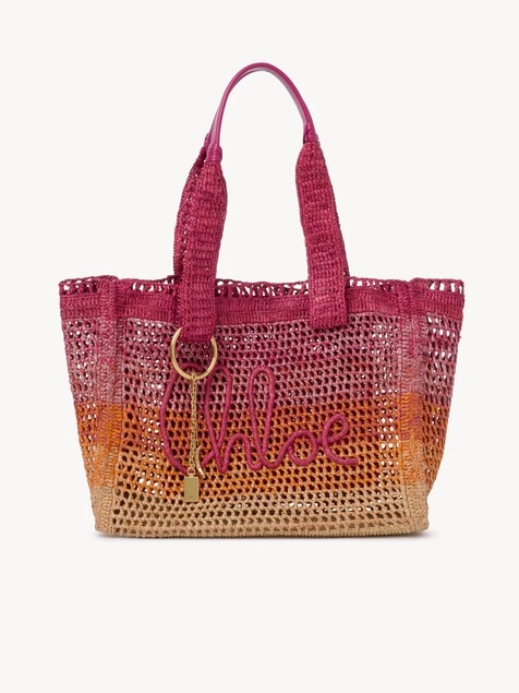 Summer Banana east-west tote bag in raffia