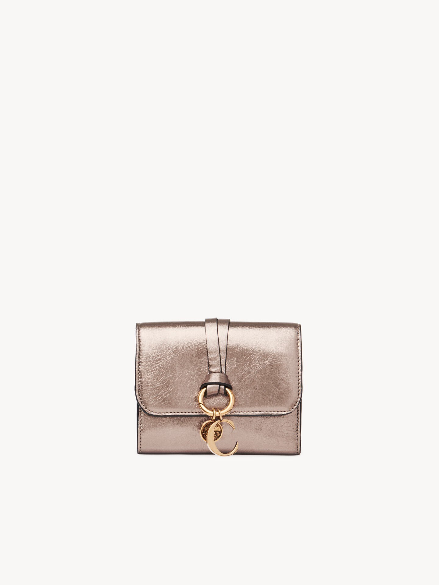 Small Alphabet tri-fold in metallized leather - 1