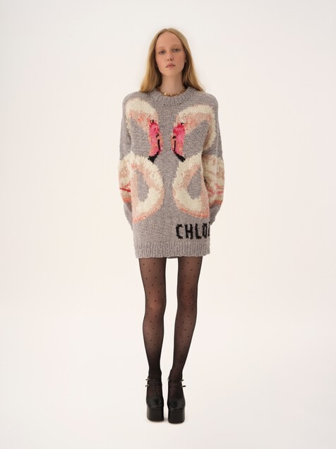 Oversized logo sweater in a wool knit