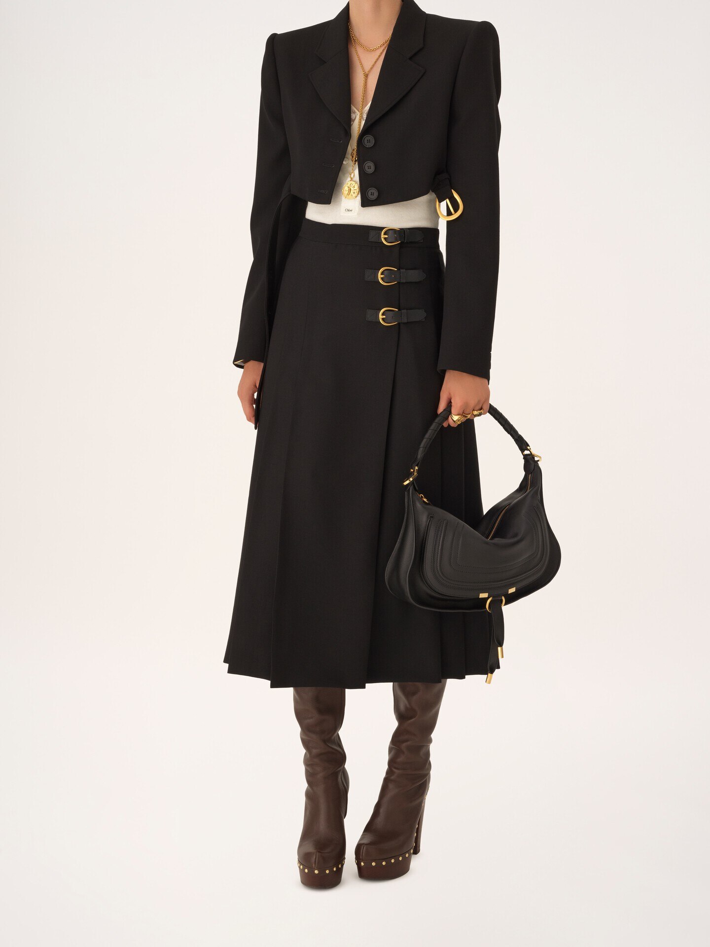 Small Marcie shoulder bag in soft leather - 8.0