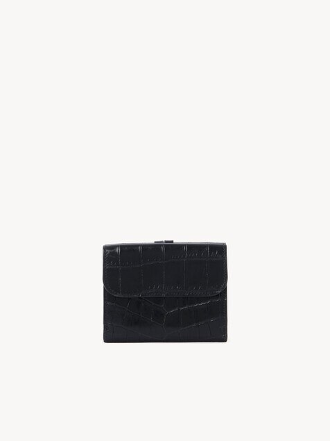 Small Alphabet tri-fold in croco-effect leather