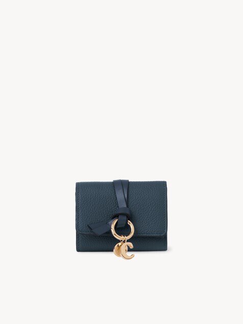 Mini Alphabet tri-fold in grained leather