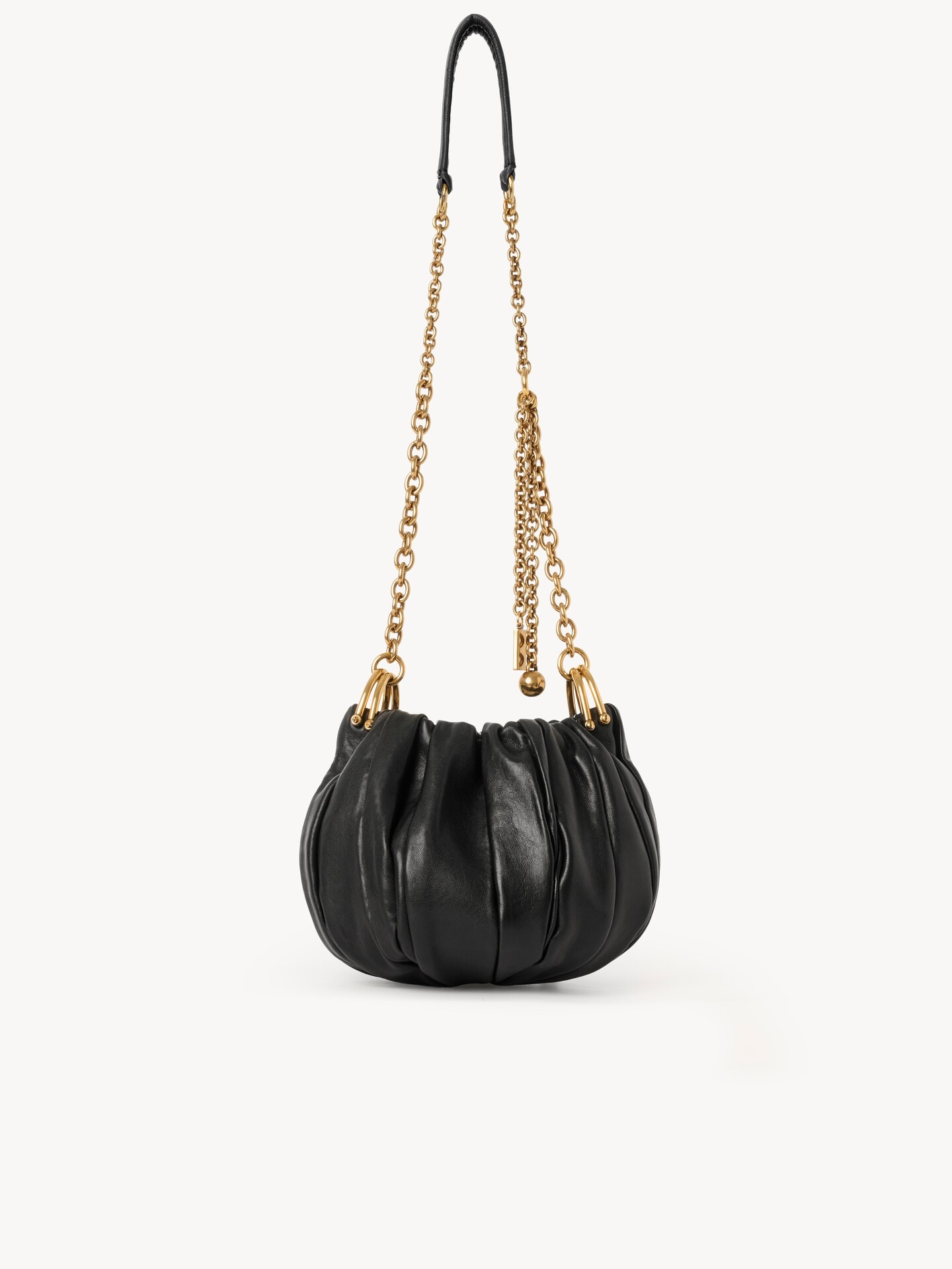 Chlo&eacute; Pliss&eacute; shoulder bag with chain in pleated leather - 4.0