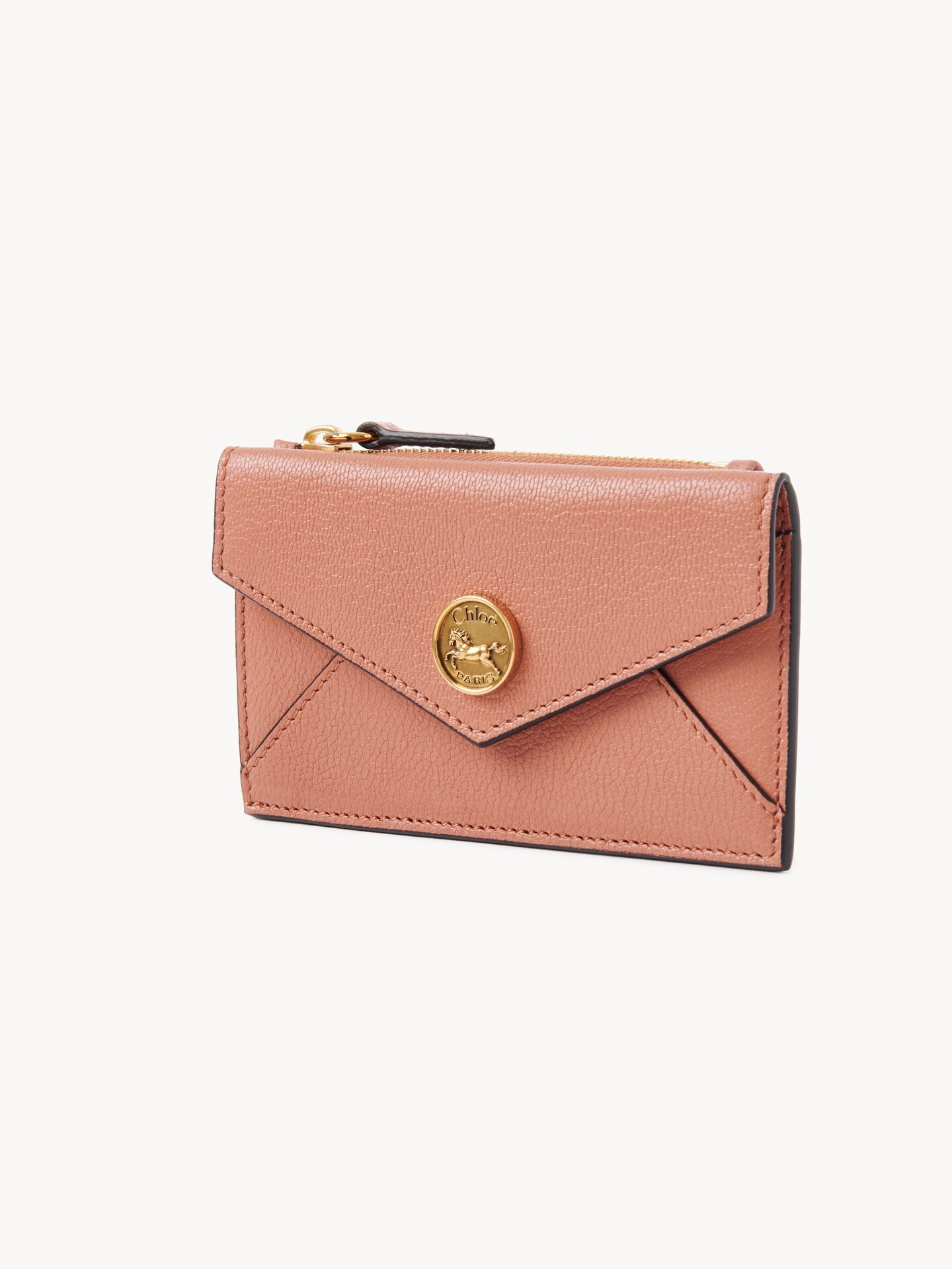 Kleines Envelope Portemonnaie aus genarbtem Leder mit Kartensteckf&auml;chern - 3