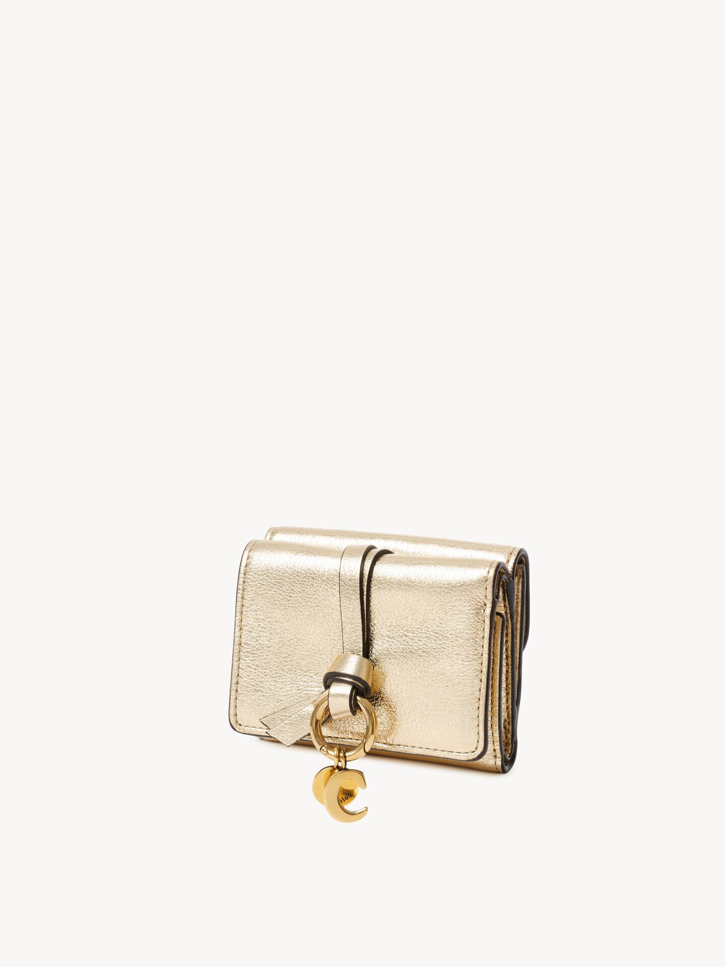 Mini Alphabet tri-fold in metallized leather - 2.0