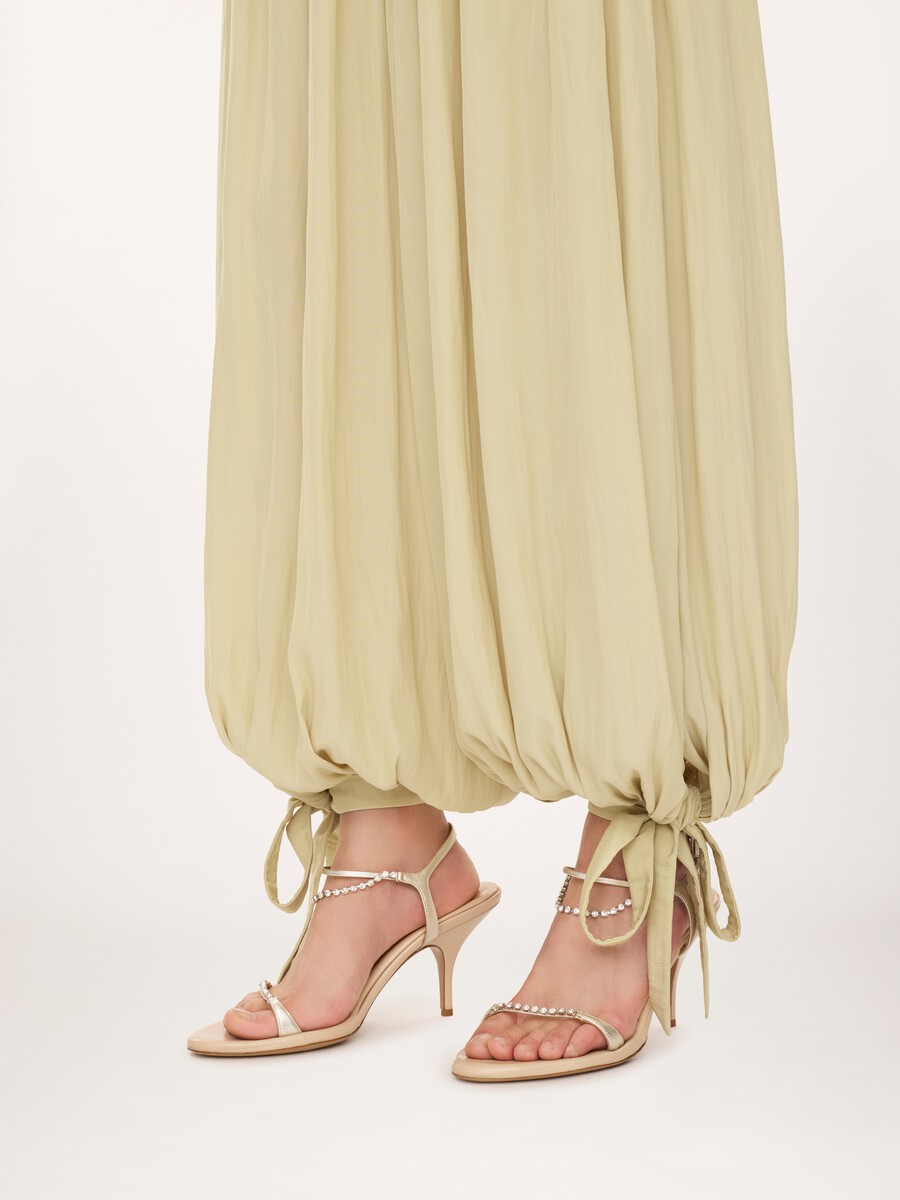 Fluid pleated trousers in washed technical satin - 8