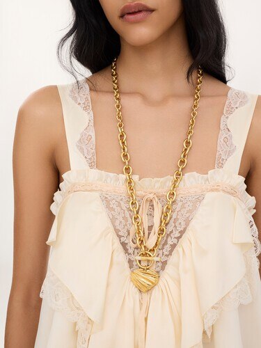 The Chlo&eacute; Pleated Heart necklace - 5