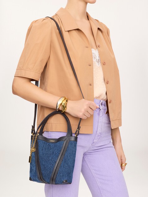 Small Chlo&eacute; Spin tote bag in denim