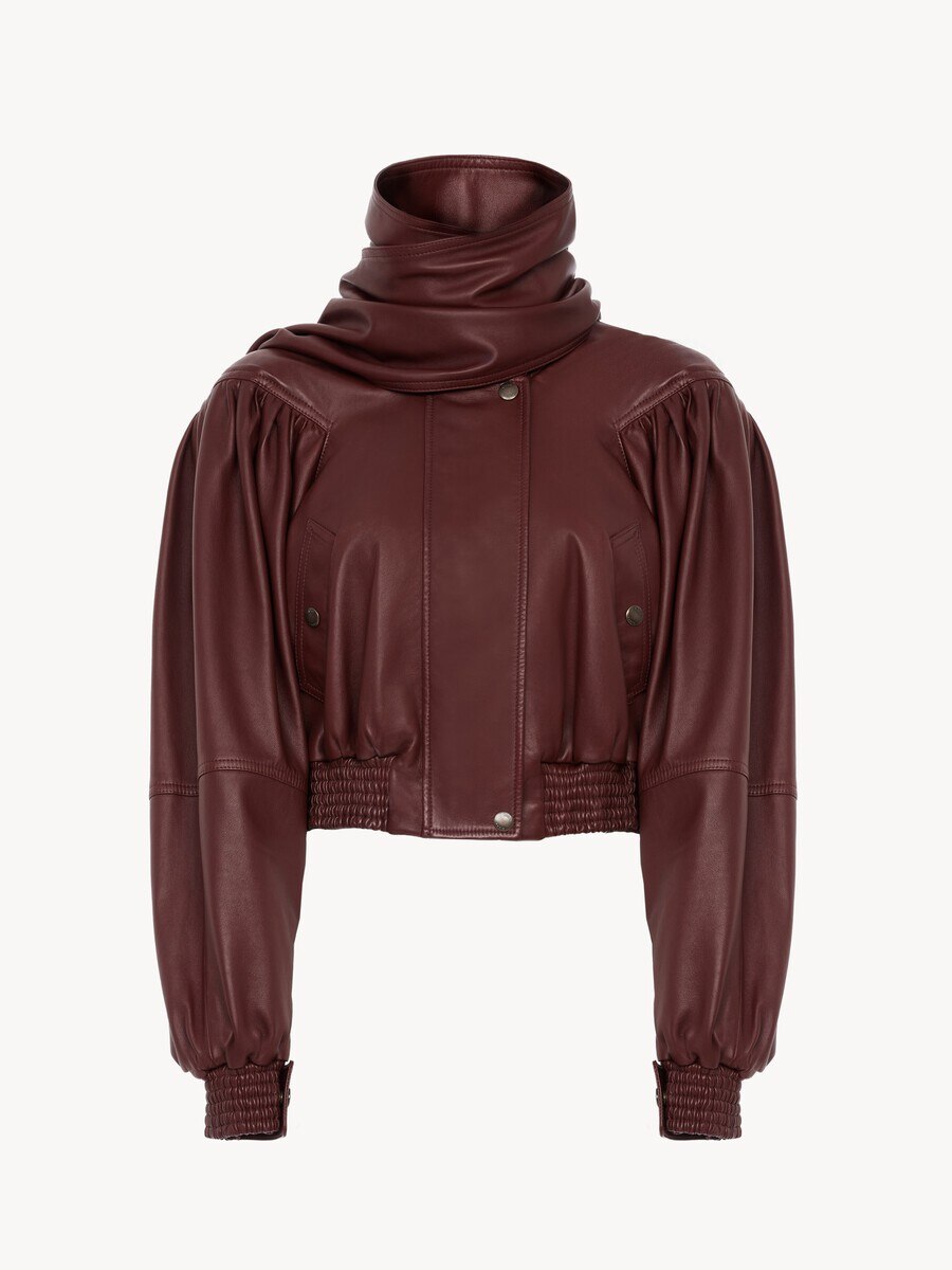 Cropped-Schaljacke aus Leder - 2