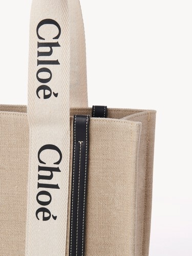 Woody tote bag in linen - 9