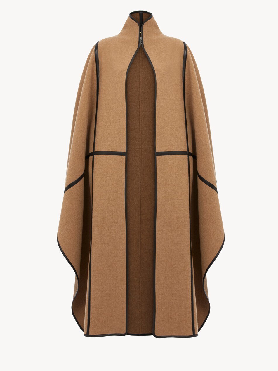 Langer Cape-Mantel aus Wolle im Oversized-Stil