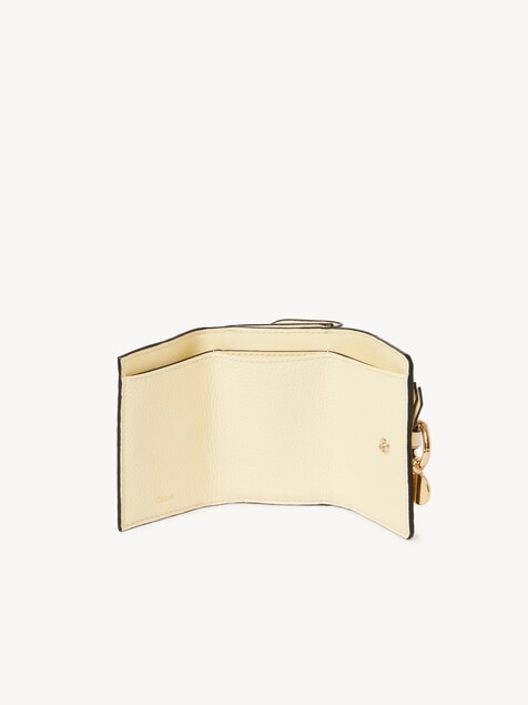 Mini Alphabet tri-fold in grained leather