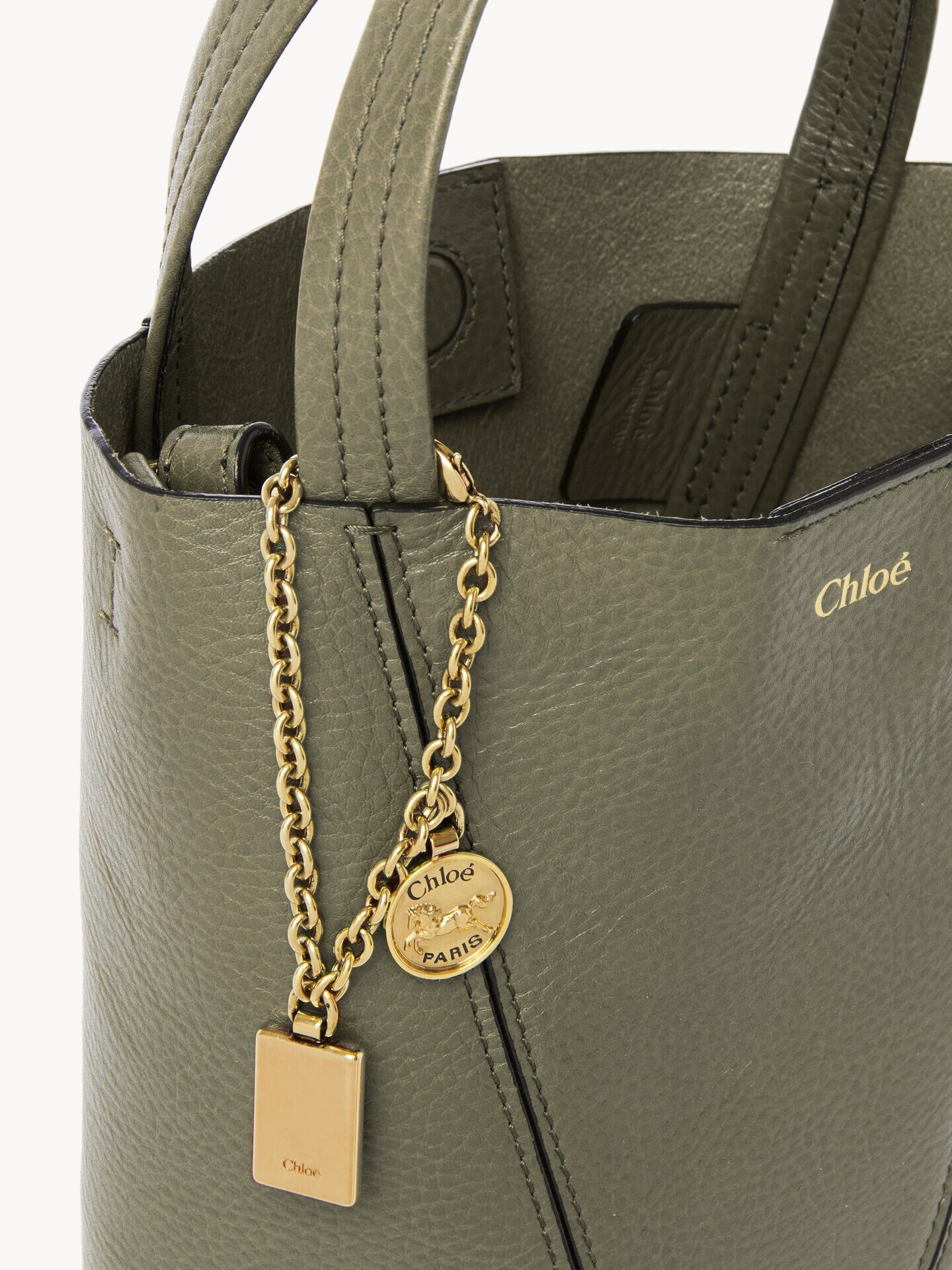 Small Chlo&eacute; Spin tote bag in grained leather - 6