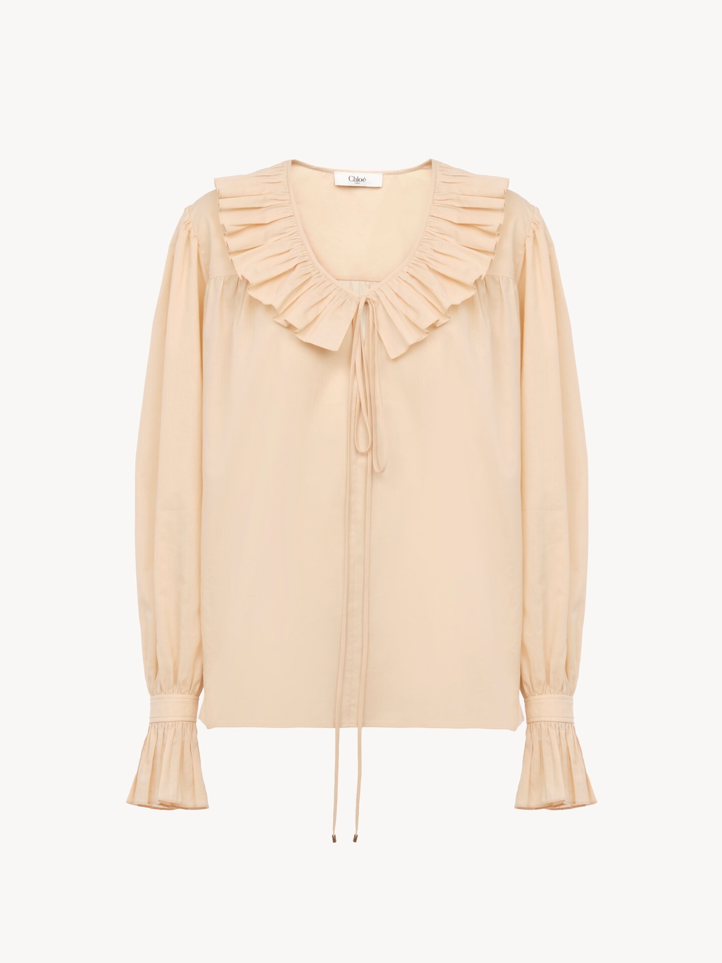 Gathered ruffle top in cotton voile - 1