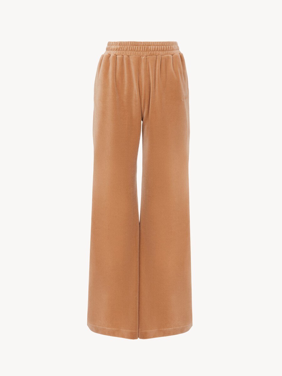 Wide-leg tracksuit pants in velvet - 2