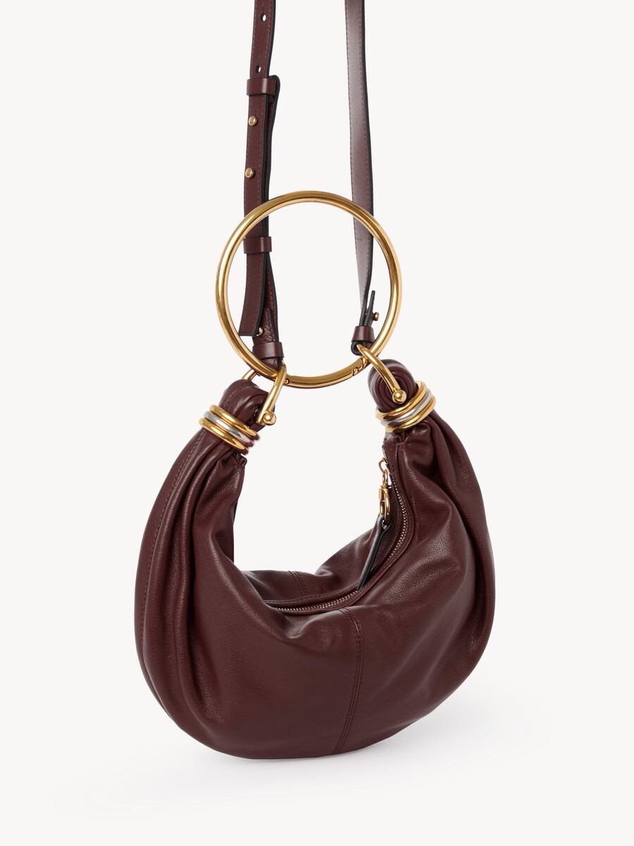 Small Bracelet Hobo bag in grained leather - 3
