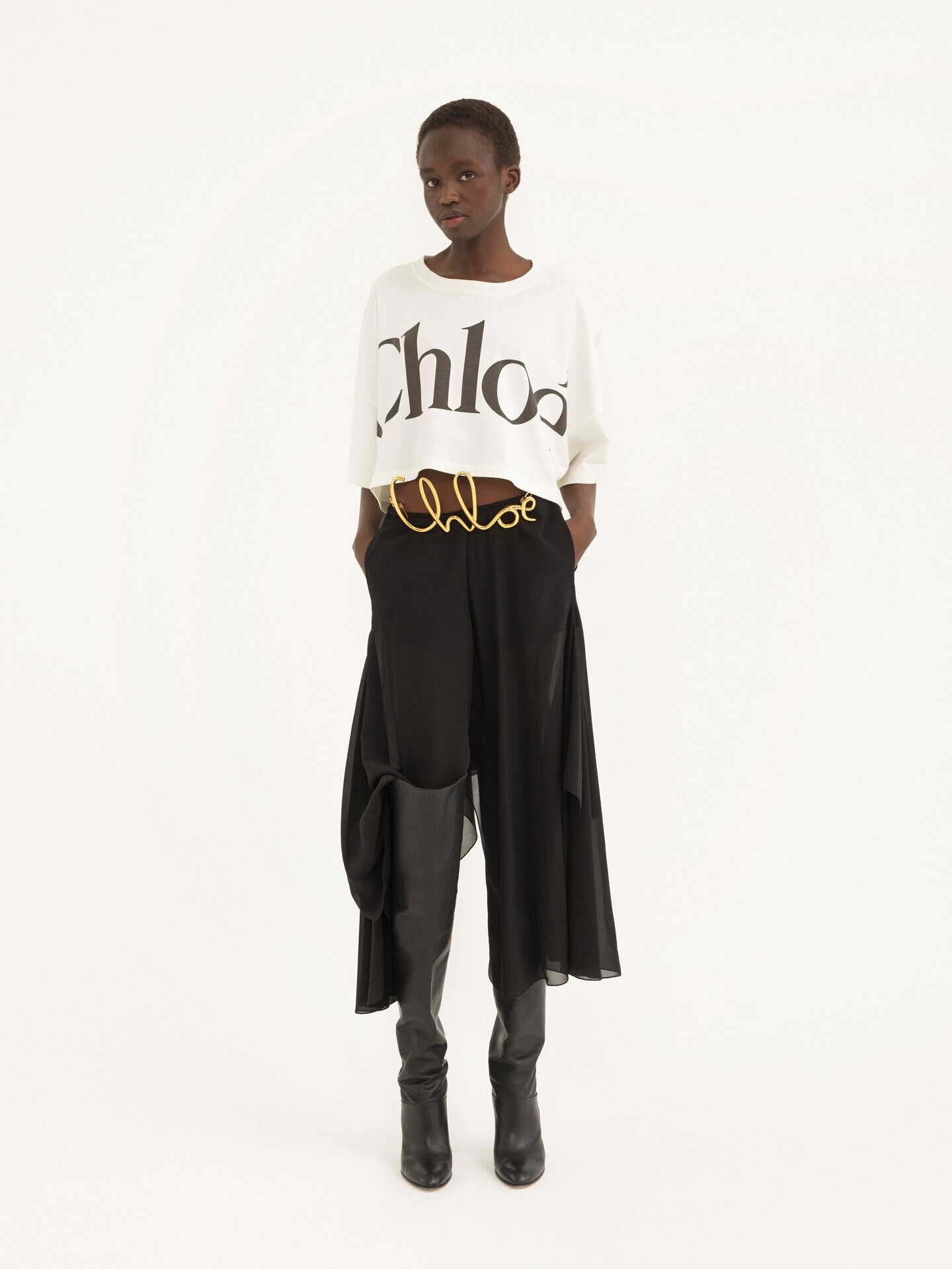 Fluid Pants In Silk Georgette - 4