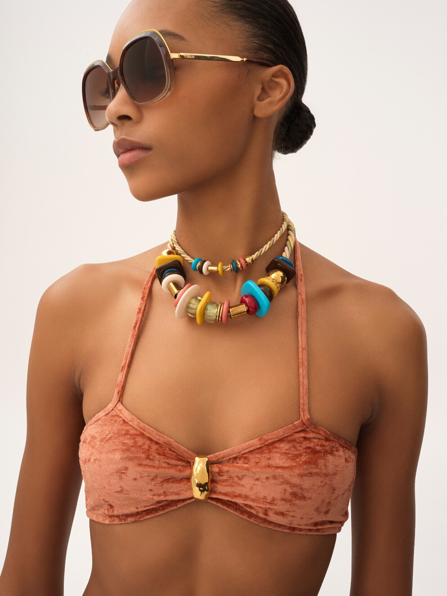 Metal-detail bikini top - 6