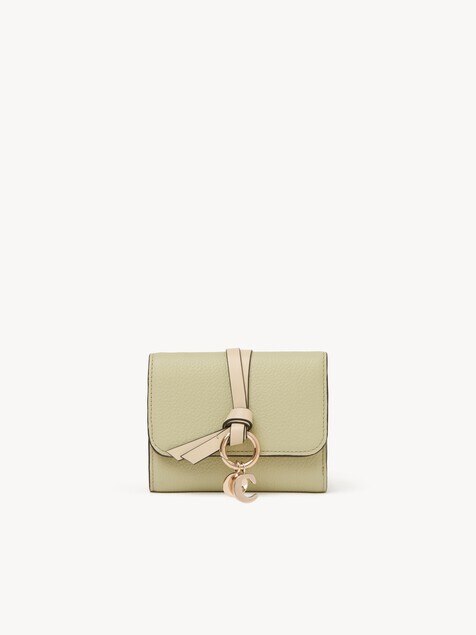 Small Alphabet tri-fold in grained leather