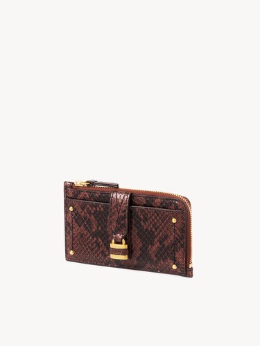 Small Paddington purse with card slots in python-effect leather - 3