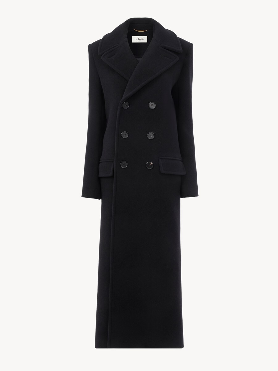 Long double-breasted coat in double-face wool - 2