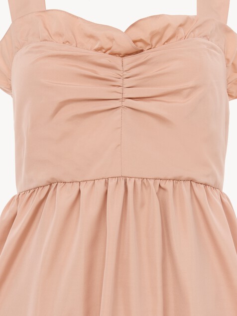 Sleeveless fitted midi dress in technical taffeta