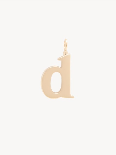 Alphabet letter D charm in brass