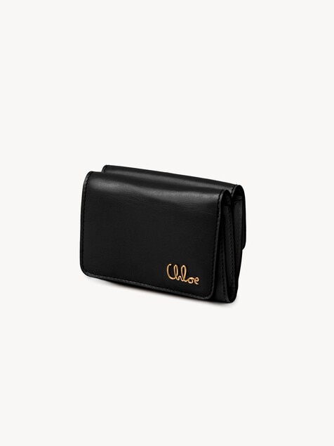 Mini Chlo&eacute; Iconic tri-fold in shiny leather