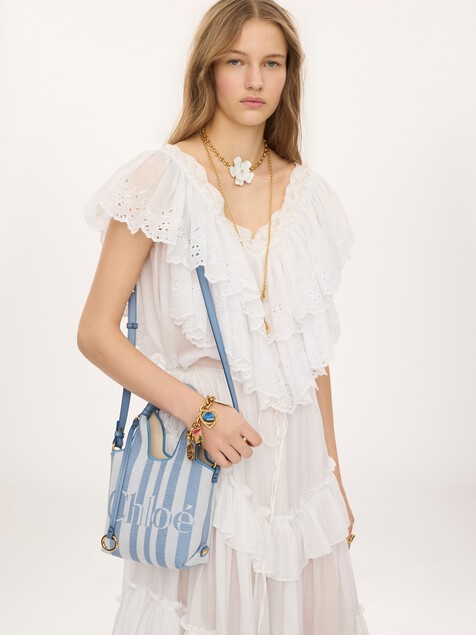Mini Chlo&eacute; Stripy tote bag in jacquard