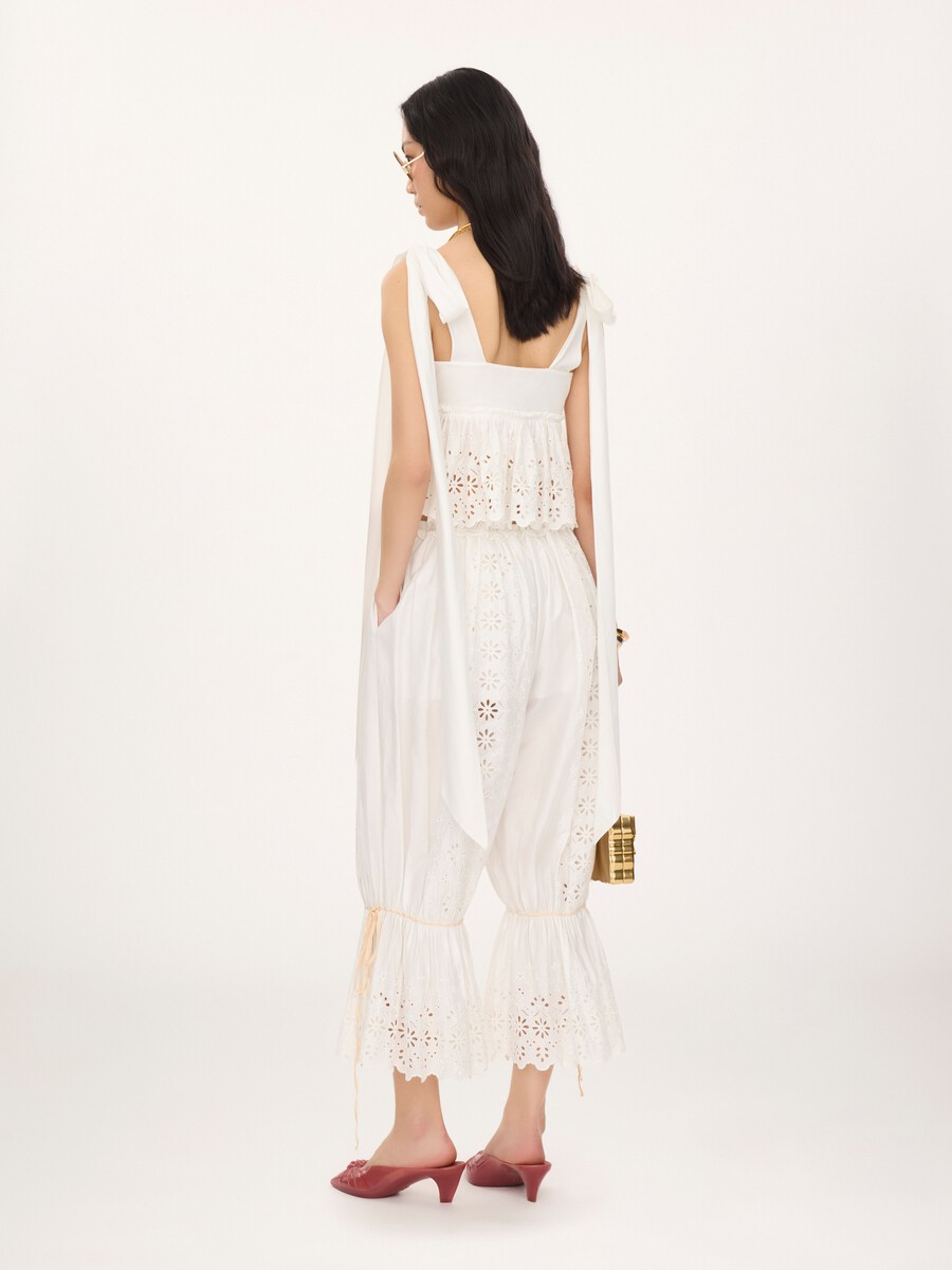 Fluid drawstring trousers in soft cotton - 5