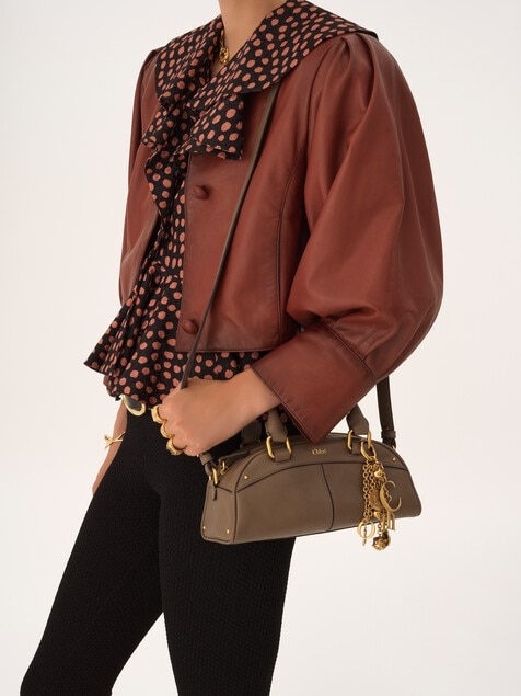 Bolso bowling Chlo&eacute; peque&ntilde;o de cuero suave