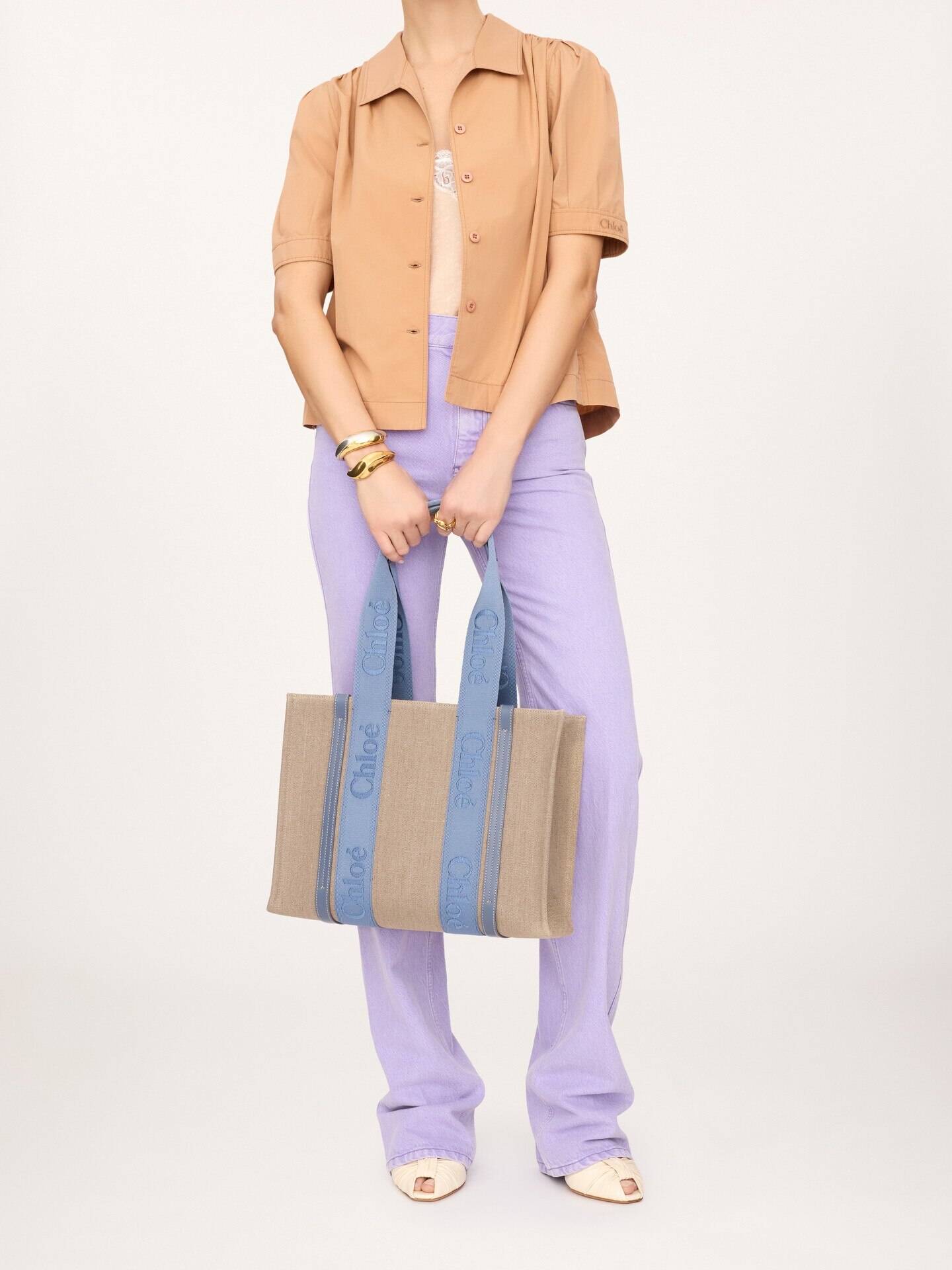 Woody tote bag in linen - 9