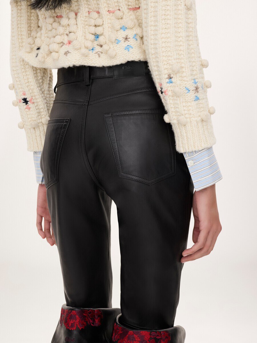 Slim trousers in leather - 6