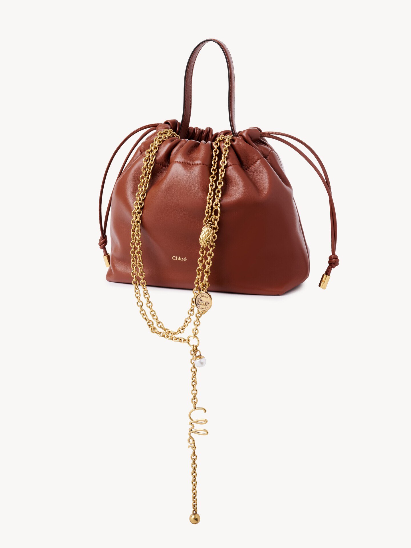 Small Chlo&eacute; Icons shoulder bag with chain in soft leather - 4