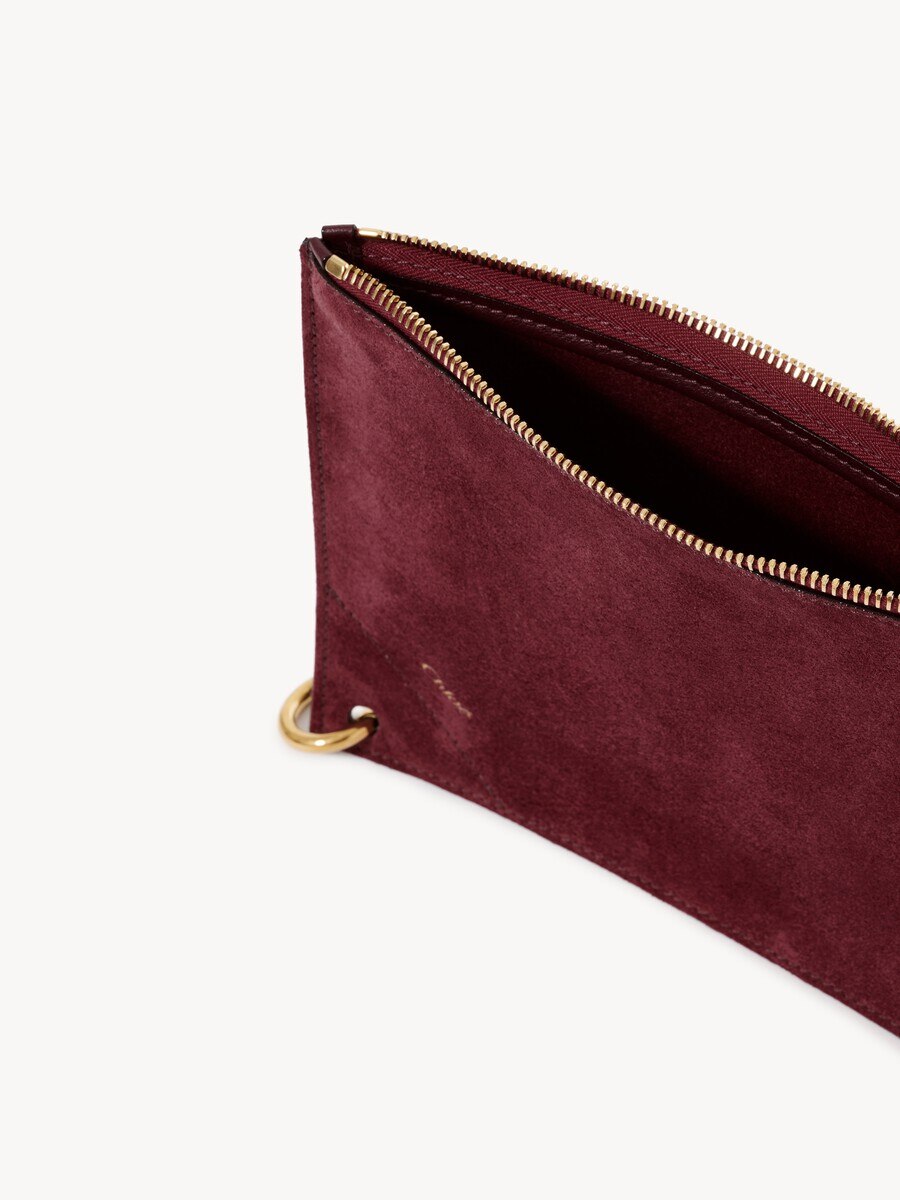 Chlo&eacute; Spin zipped pouch in suede & soft leather - 5