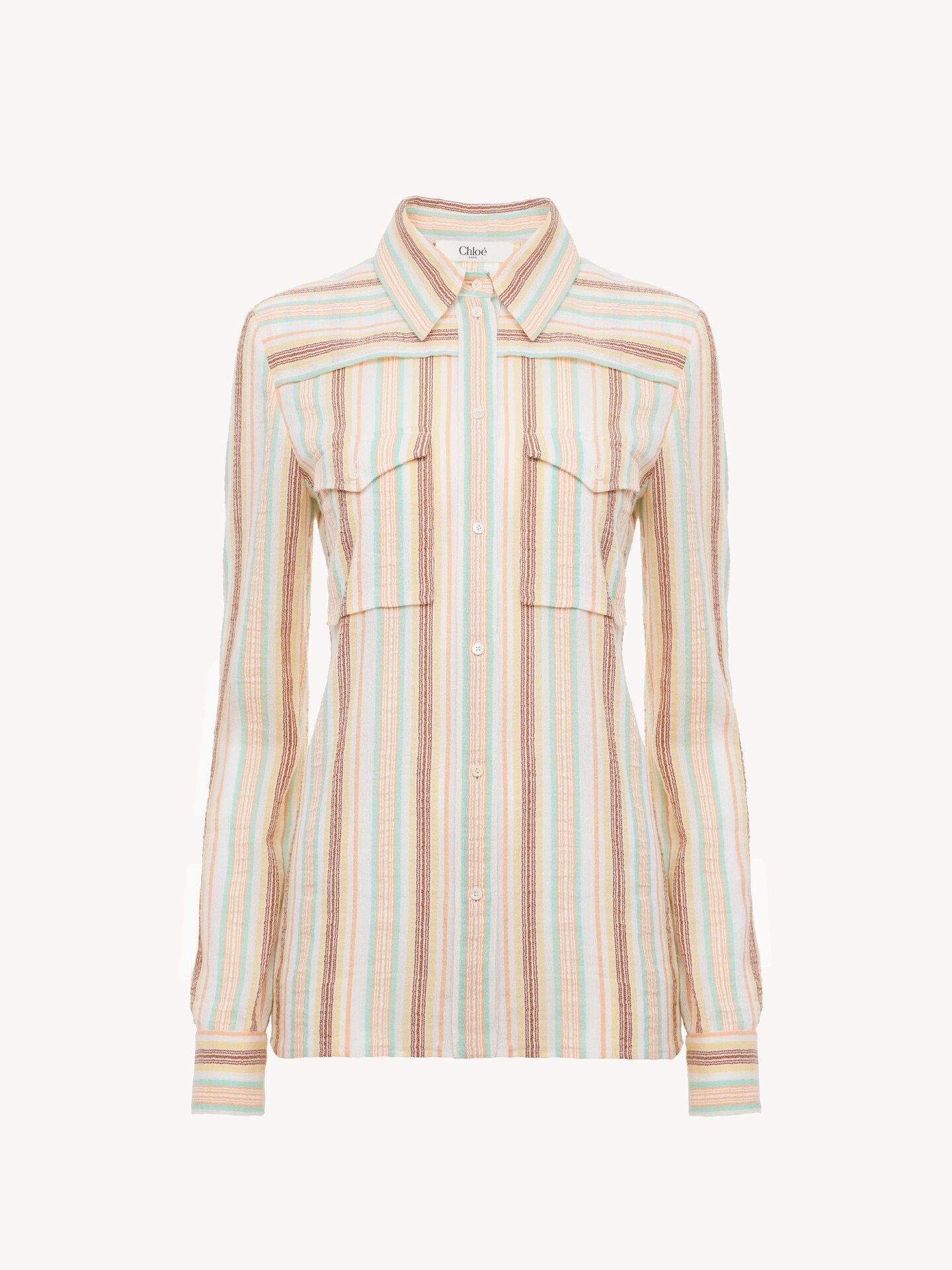 Chemise ajust&eacute;e en cr&eacute;pon de coton - 2