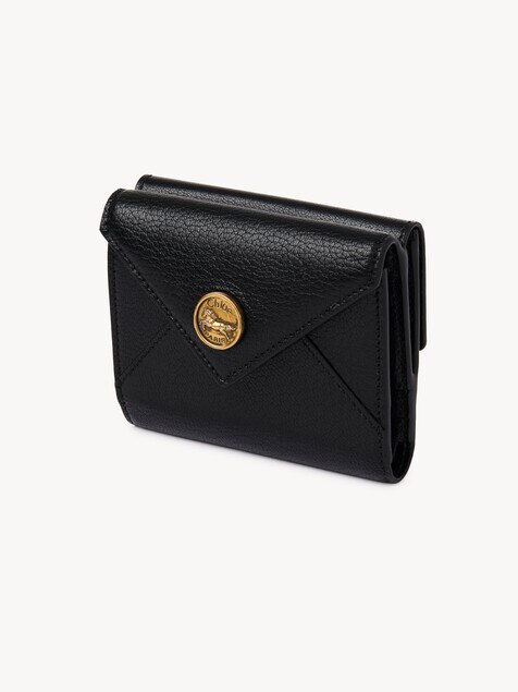 Petit portefeuille &agrave; trois volets Envelope en cuir grain&eacute;