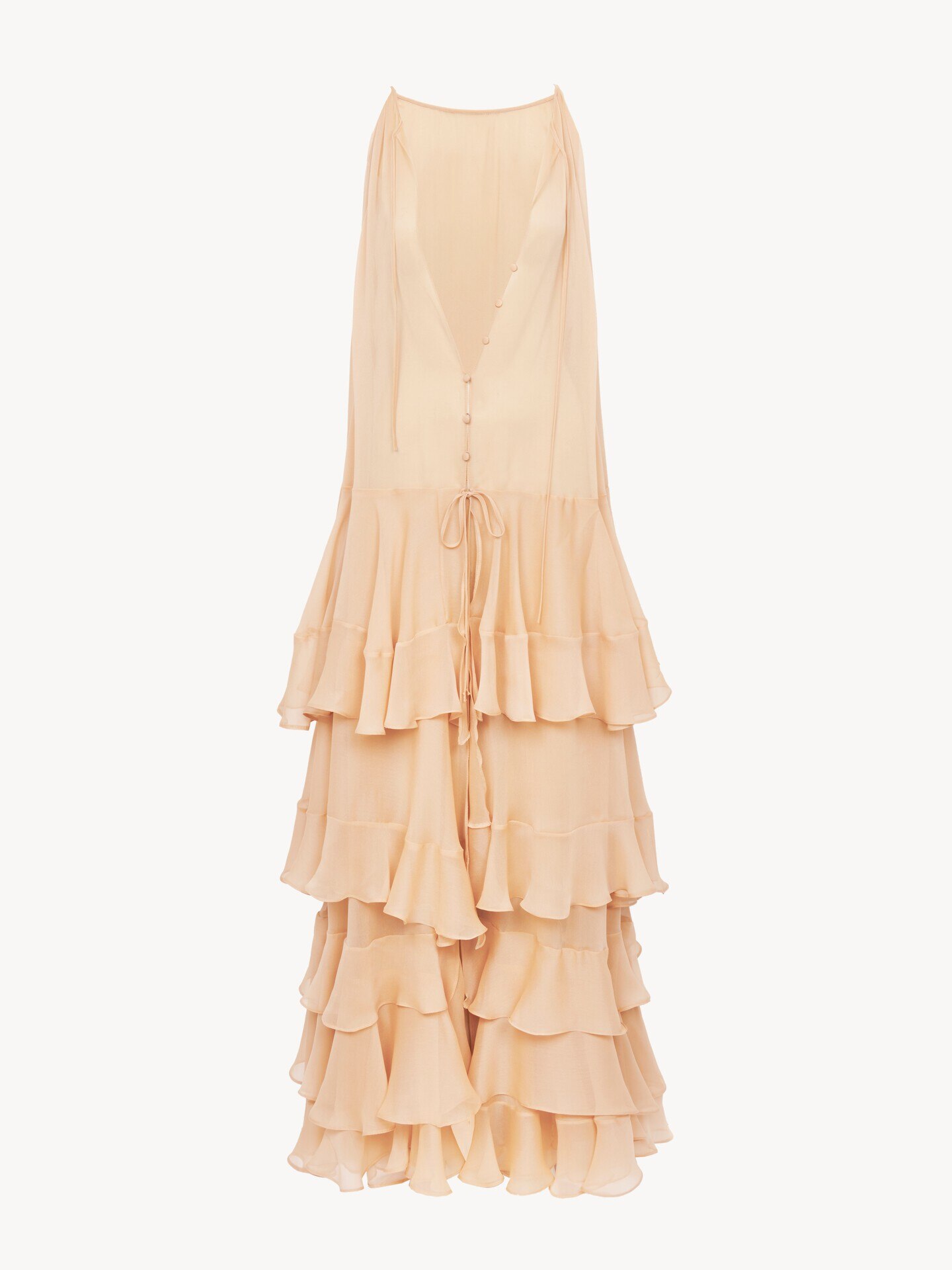 Maxivestido estratificado de georgette de seda - 2.0