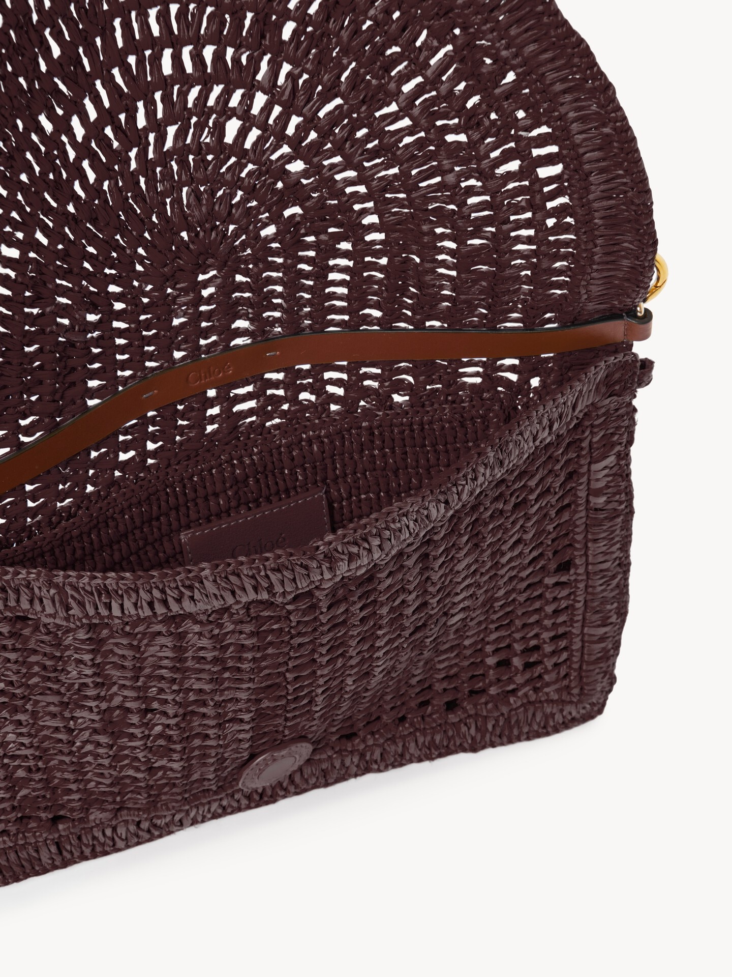 Summer Banana flat pouch with strap in raffia - 6